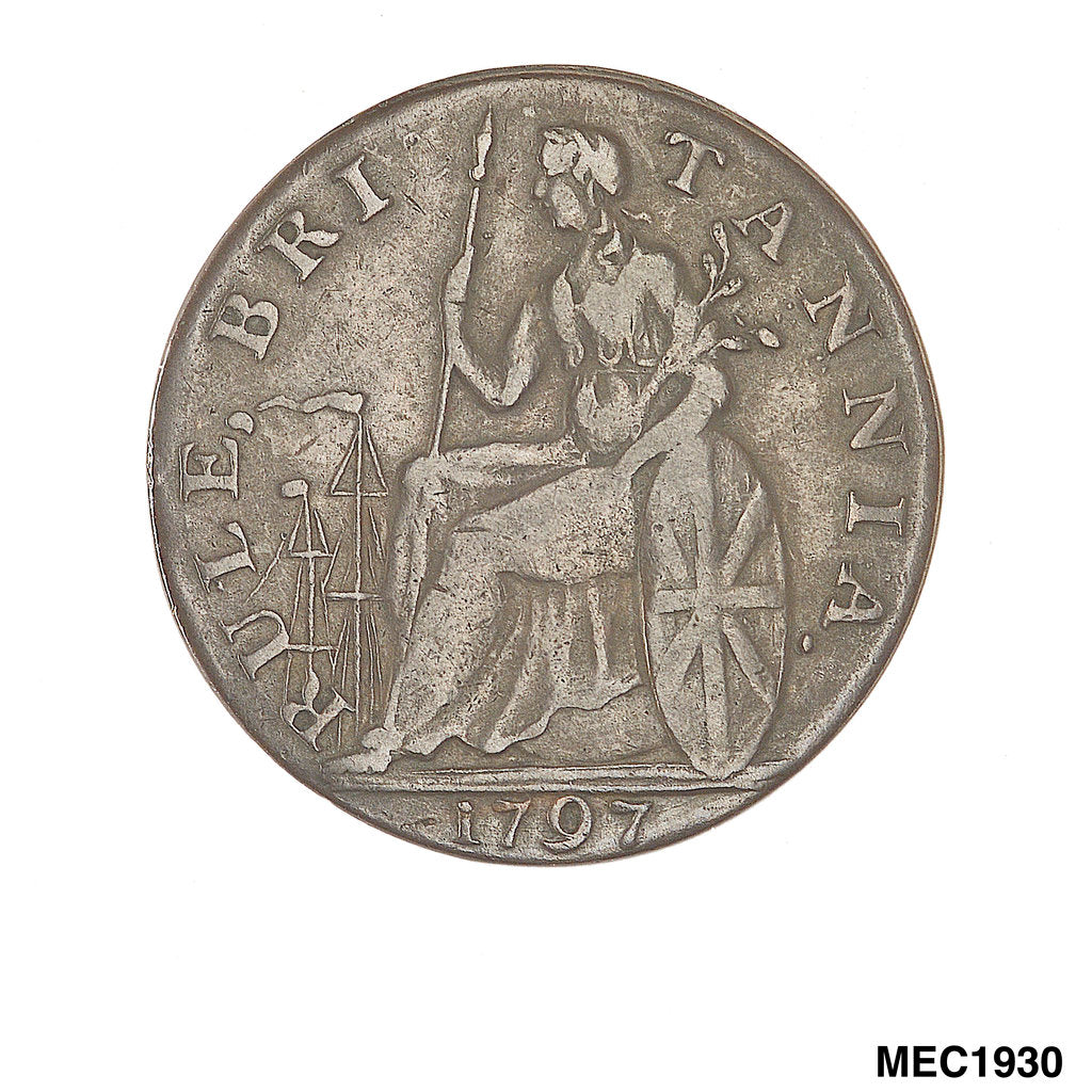Detail of Halfpenny token commemorating Frederick Augustus, Duke of Albany and York (1763-1827) by unknown