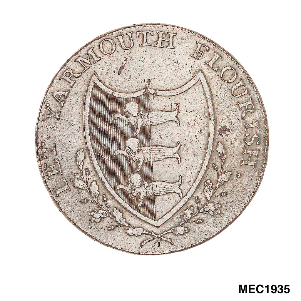 Detail of Yarmouth halfpenny token by unknown