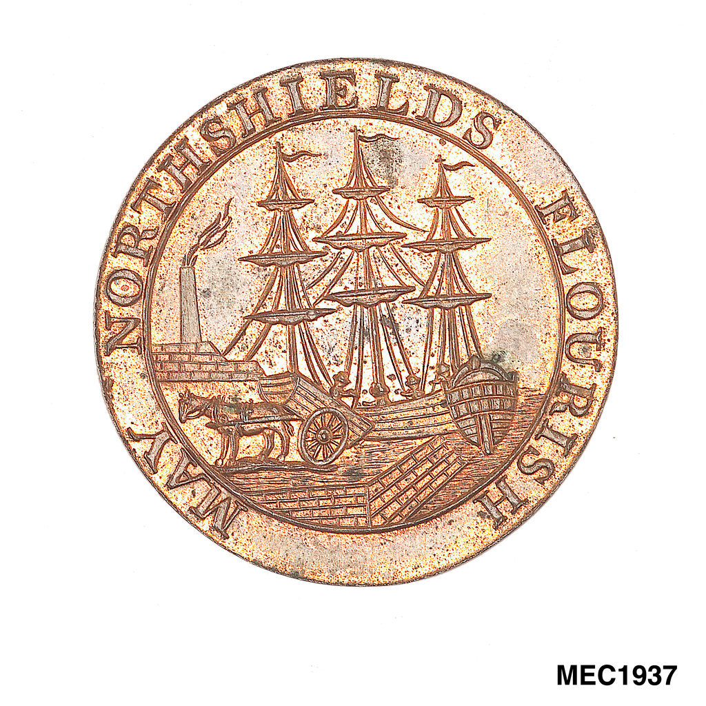 Detail of North Shields halfpenny token by unknown