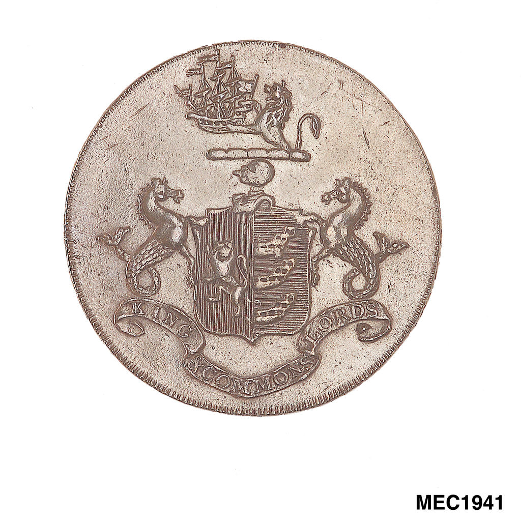 Detail of Ipswich halfpenny token by P. Kempson