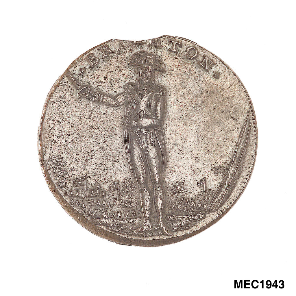 Detail of Brighton halfpenny token by unknown