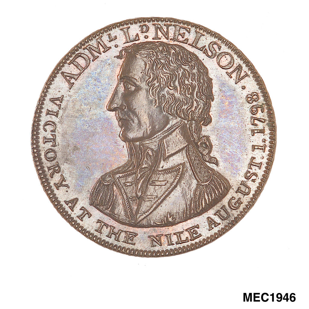 Detail of Birmingham Workhouse shilling token commemorating the battle of the Nile, 1798 by unknown