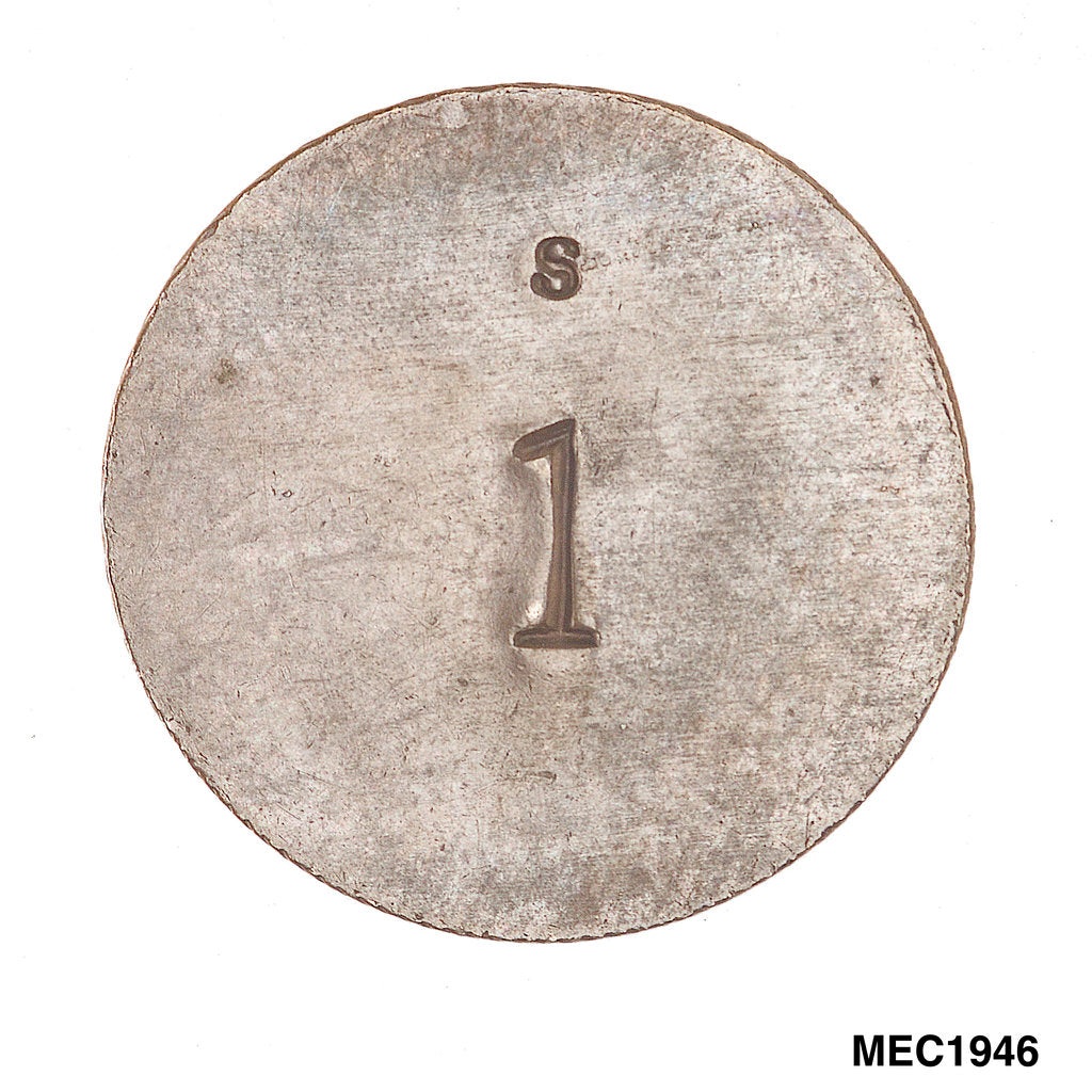 Detail of Birmingham Workhouse shilling token commemorating the battle of the Nile, 1798 by unknown