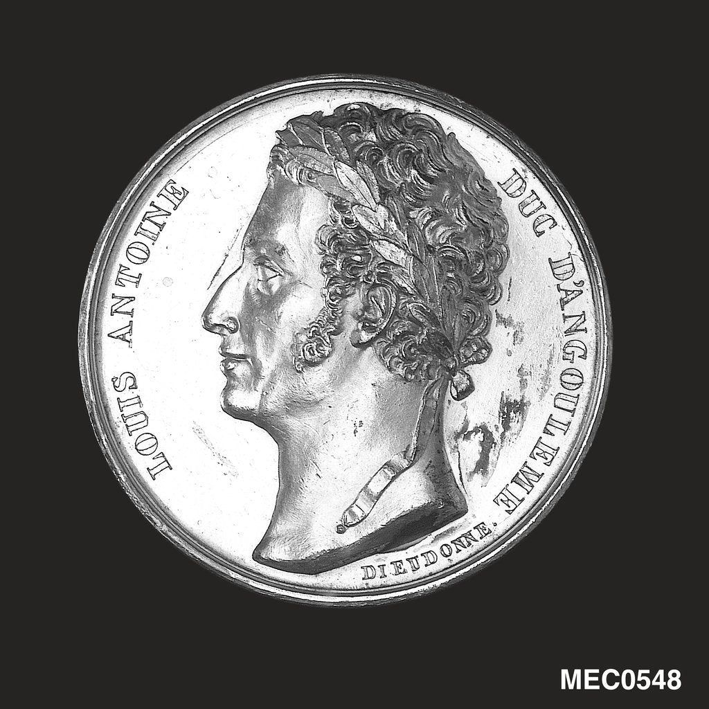 Detail of Medal commemorating Admiral Duc d'Angoulême and the capture of Cadiz, 1823 by Jacques-Augustin Dieudonn