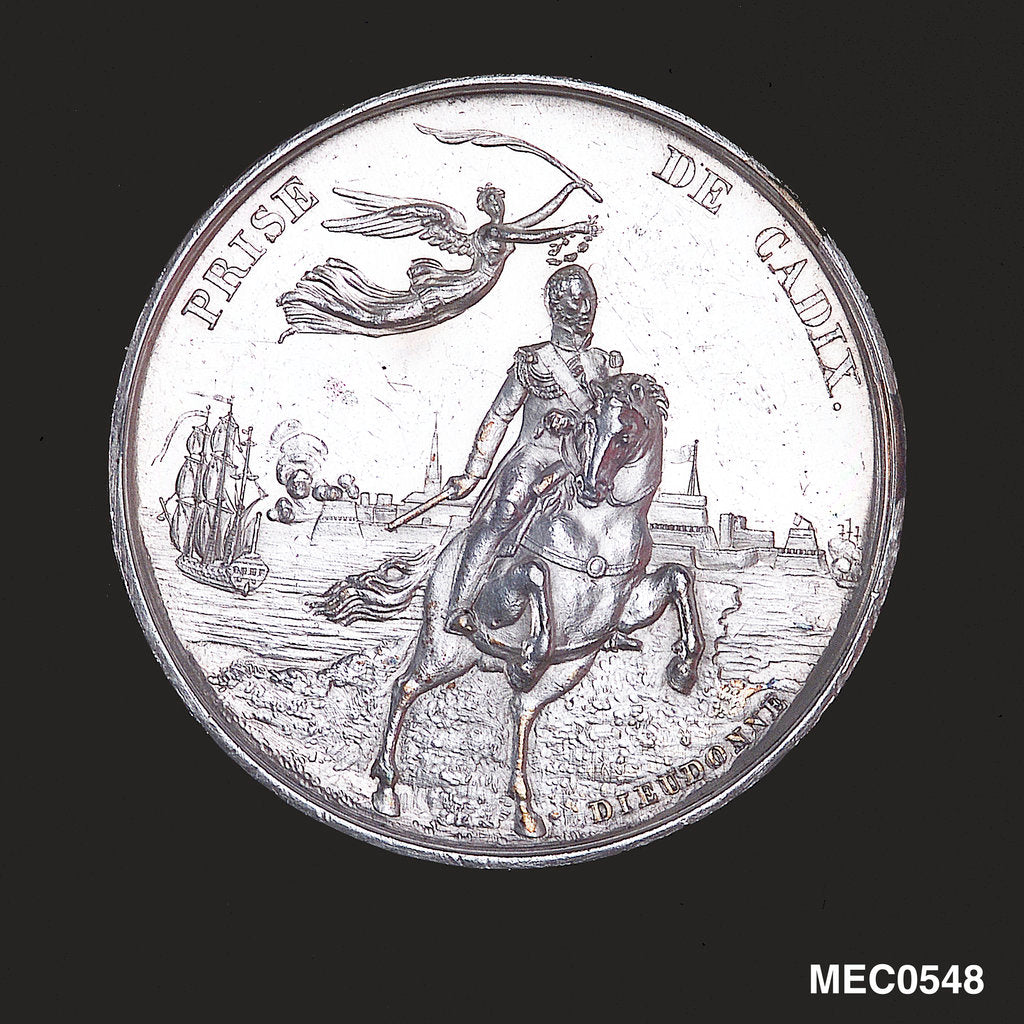 Detail of Medal commemorating Admiral Duc d'Angoulême and the capture of Cadiz, 1823 by Jacques-Augustin Dieudonn