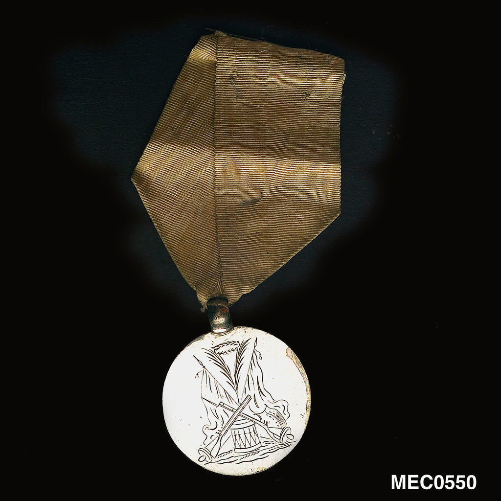 Detail of Prize medal awarded for drill by unknown