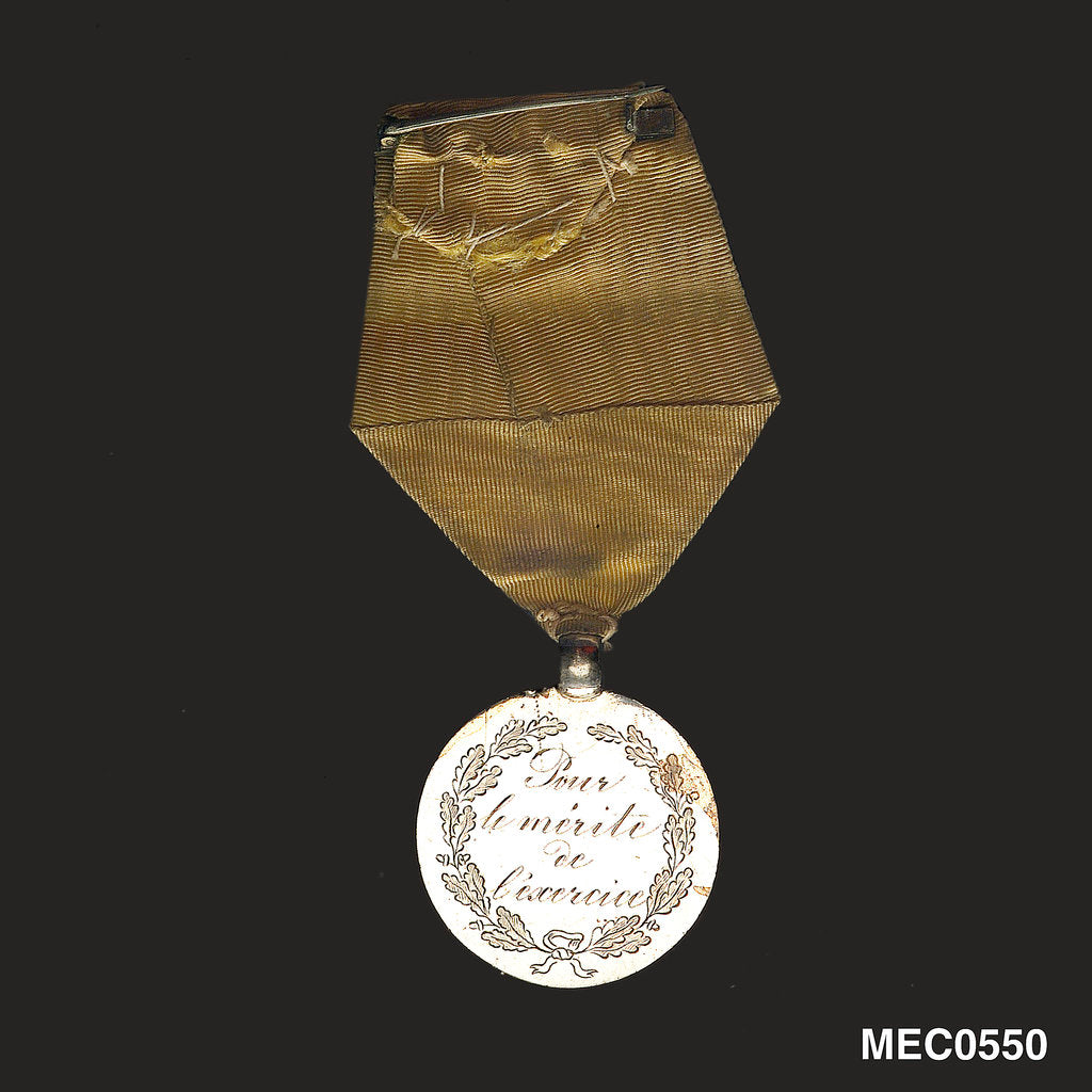 Detail of Prize medal awarded for drill by unknown