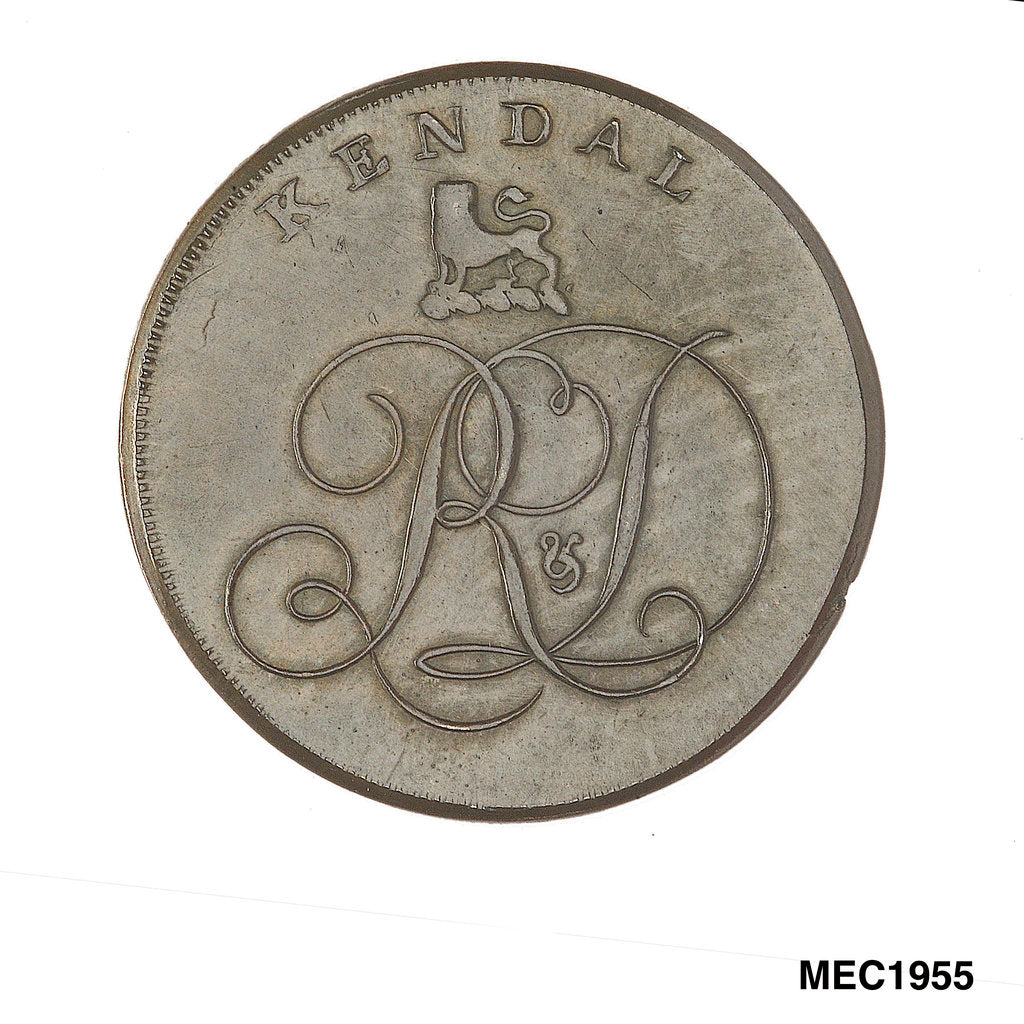 Detail of Kendal halfpenny token by unknown