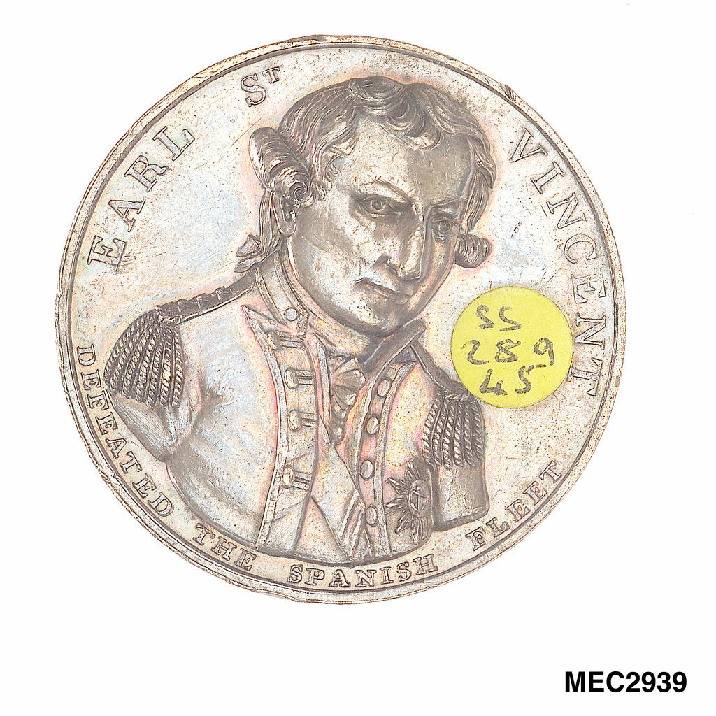 Detail of Medal commemorating John Jervis, Earl St Vincent (1735-1823) and the battle of Cape St Vincent, 1797 by unknown