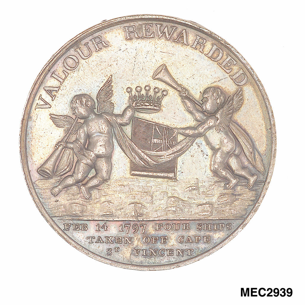 Detail of Medal commemorating John Jervis, Earl St Vincent (1735-1823) and the battle of Cape St Vincent, 1797 by unknown