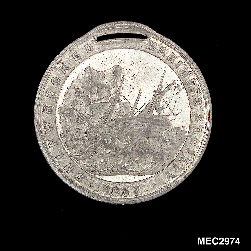 Detail of Membership token of The Shipwrecked Fishermen and Mariners Royal Benevolent Society by J. Davis