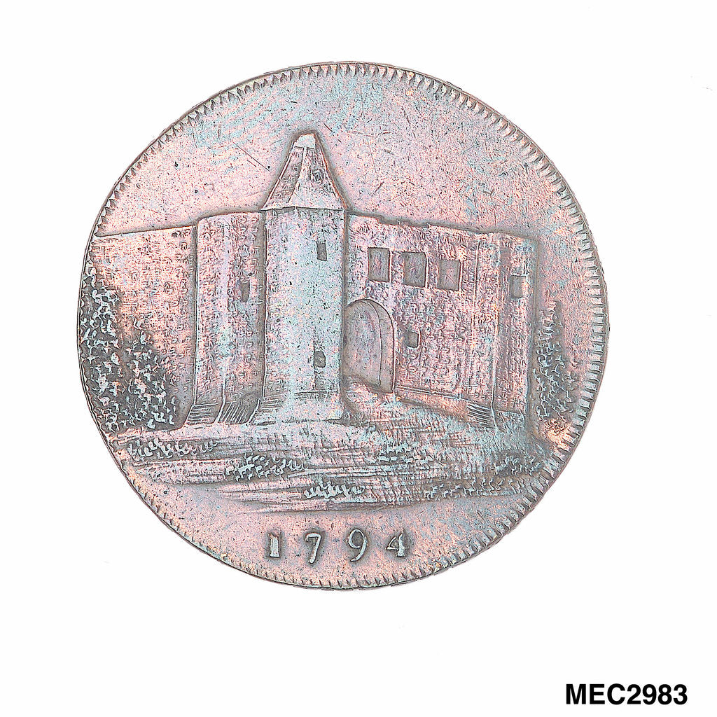 Detail of Colchester halfpenny token by unknown