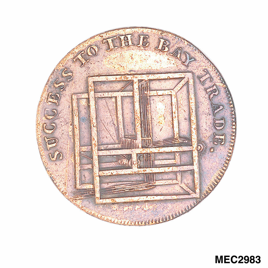 Detail of Colchester halfpenny token by unknown
