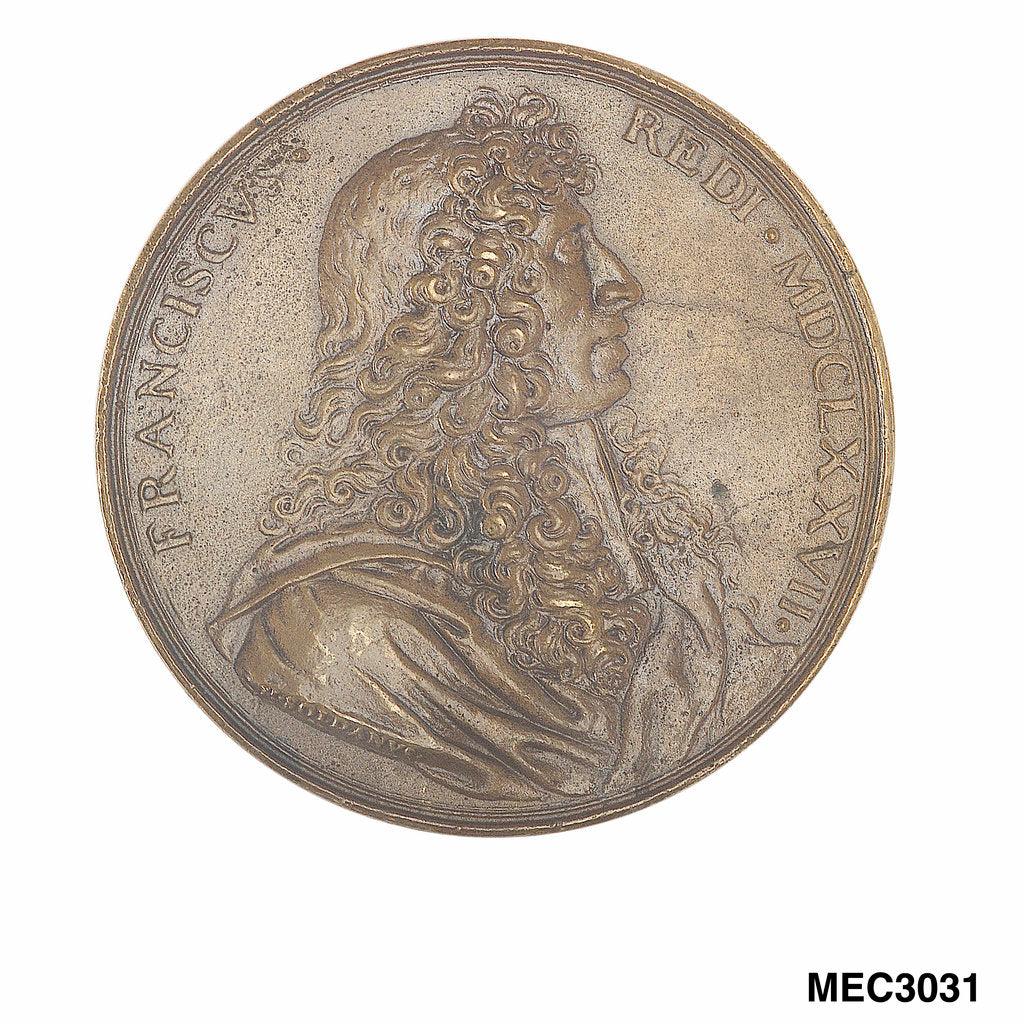 Detail of Commemorative medal depicting Francesco Redi (1626-97) by M. Soldanus