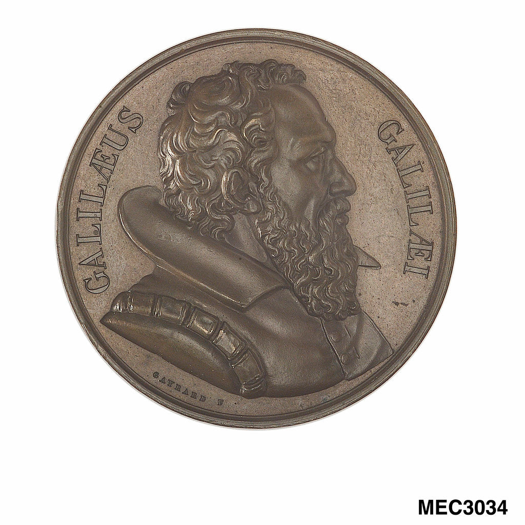 Detail of Commemorative medal depicting Galileo Galilei (1564-1642) by unknown