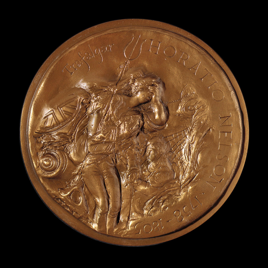 Detail of Medal commemorating Vice-Admiral Horatio Nelson (1758-1805) and Trafalgar by Ronald Searle