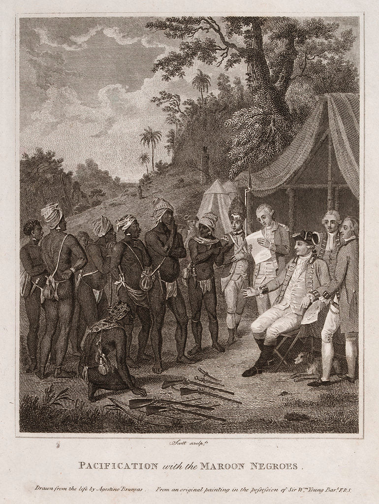 Detail of Pacification with the Maroon Negroes by Agostino Brunais