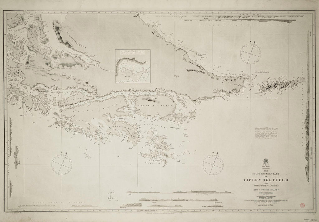 Detail of The south-eastern part of Tierra del Fuego with Staten Island, Cape Horn and Diego Ramirez Island by Robert Fitzroy