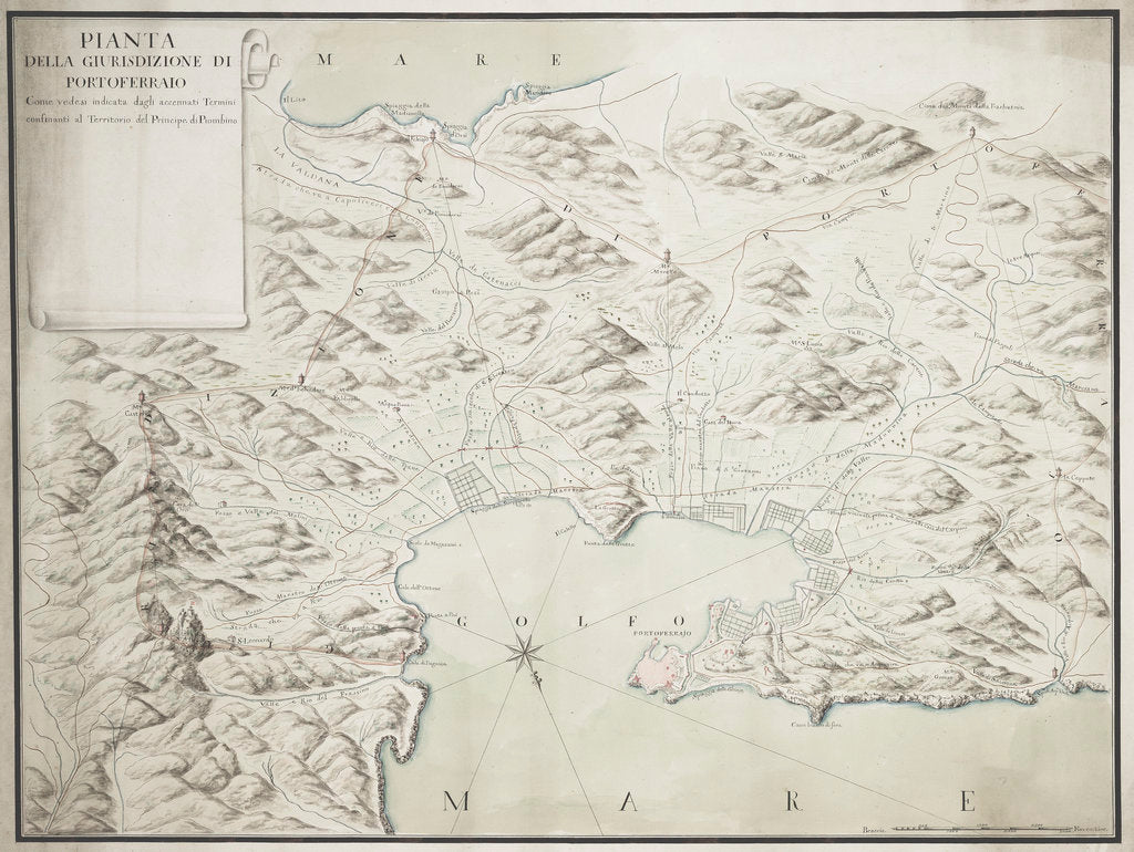 Detail of Map of Portoferraio on Elba by Anonymous