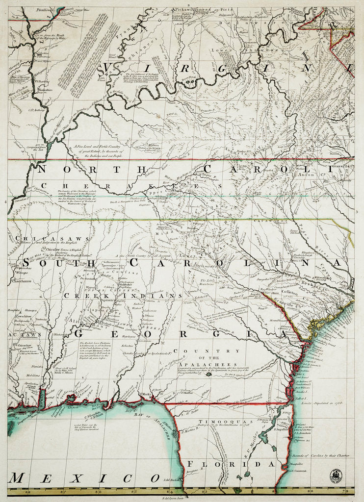 Detail of A map of the British and French dominions in North America by John Mitchell