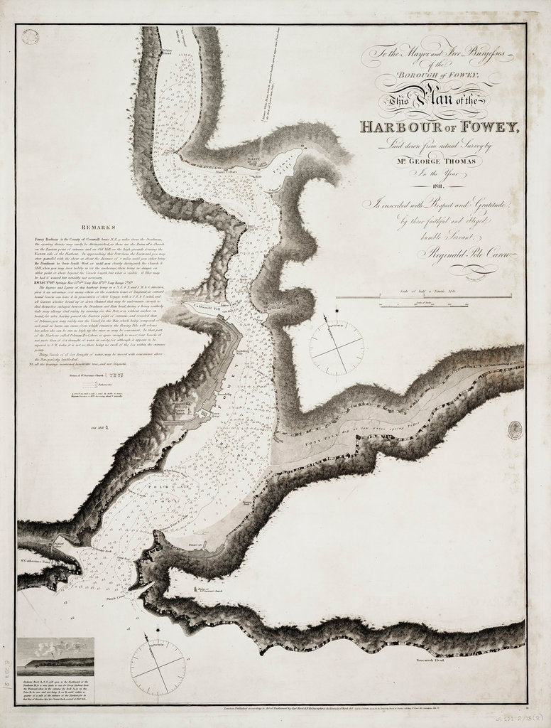 Detail of The harbour of Fowey, Cornwall by Hydrographical Office