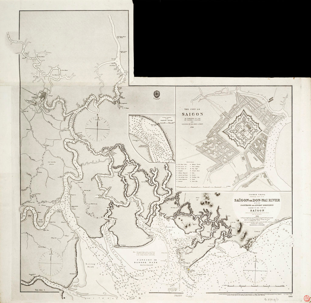 Detail of Map of Indochina by Great Britain. Admiralty. Hydrographic Office