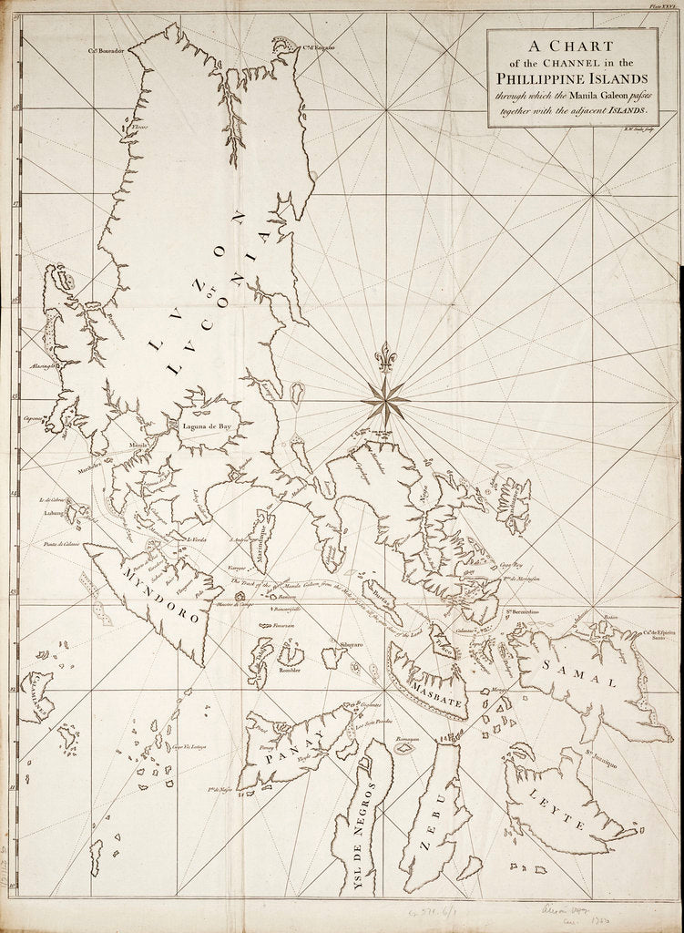 Detail of A chart of the channel in the Phillippine Islands through which the Manila Galeon passes together with the adjacent islands by RW Seale