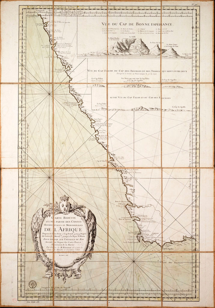 Detail of Map of the southwest of Africa, 18th century by Departement de la Marine