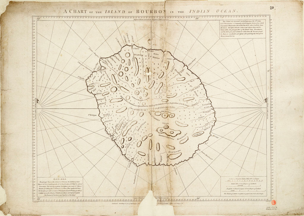 Detail of A chart of the Island of Bourbon in the Indian Ocean by William Gilbert