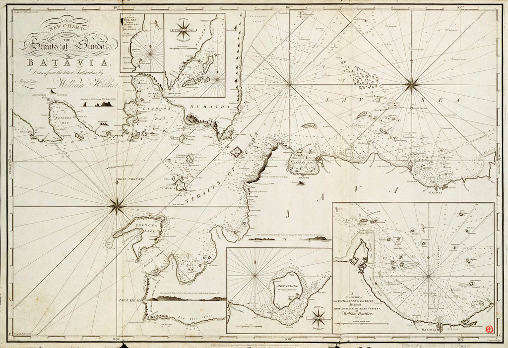 Detail of Navigation through the Straits of Sunda to Batavia by William Heather
