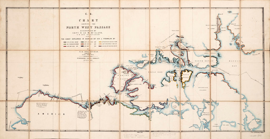 Detail of Chart showing the North West Passage discovered by Captain R. Le M. McClure, HMS 'Investigator' by E.A. Inglefield
