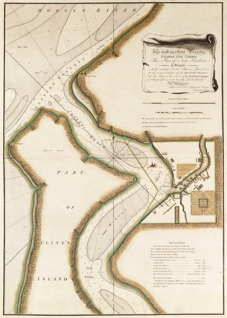 Detail of Map of Hoogly River by unknown