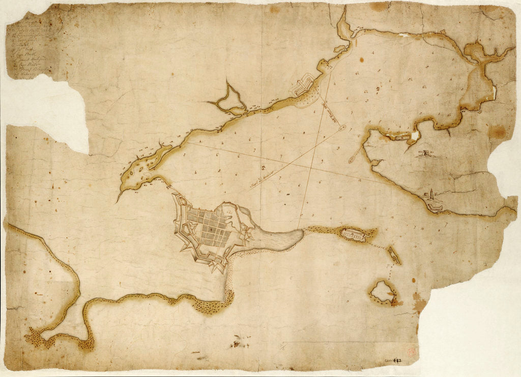 Detail of Louisburg fortress and harbour, Cape Breton by unknown