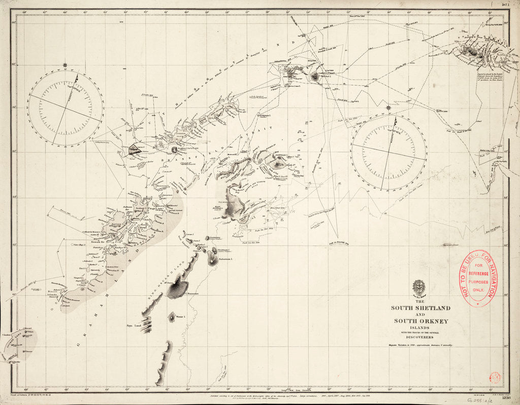 Detail of Map of South Shetland and South Orkney Islands by Admiralty Hydrographic Office