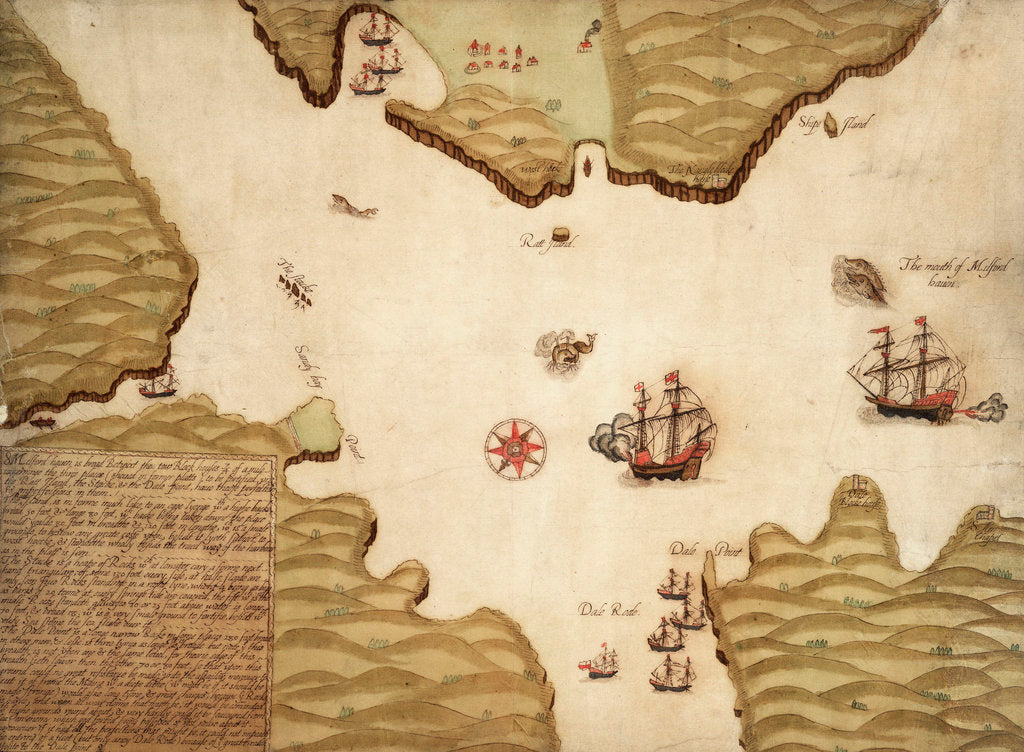 Detail of Chart of Milford Haven in St Georges and Bristol Channel by Paul Ive