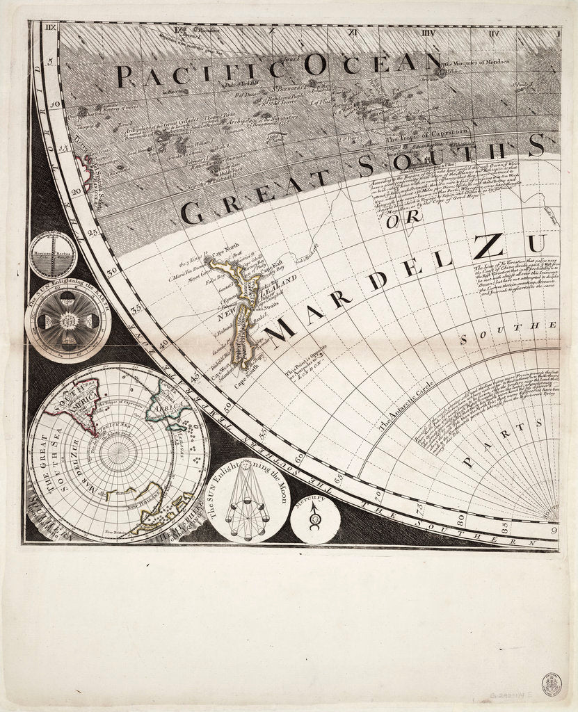Detail of A new and correct map of the world (section) by Sayer & Bennett