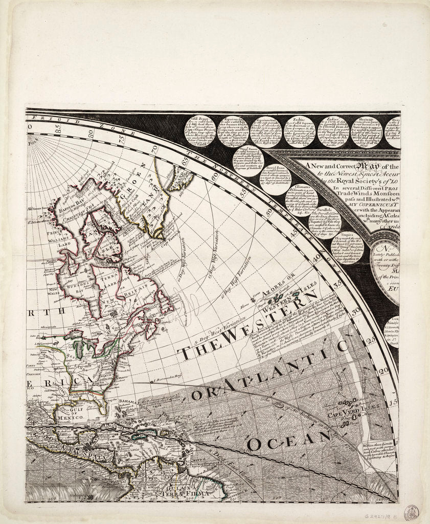 Detail of A new and correct map of the world (section) by Sayer & Bennett