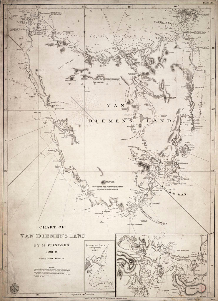 Detail of Chart of Van Diemens Land,  sheet VI by Matthew Flinders