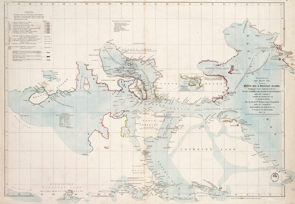 Detail of Discoveries in the Arctic Sea between Baffin Bay and Melville Island by John Arrowsmith