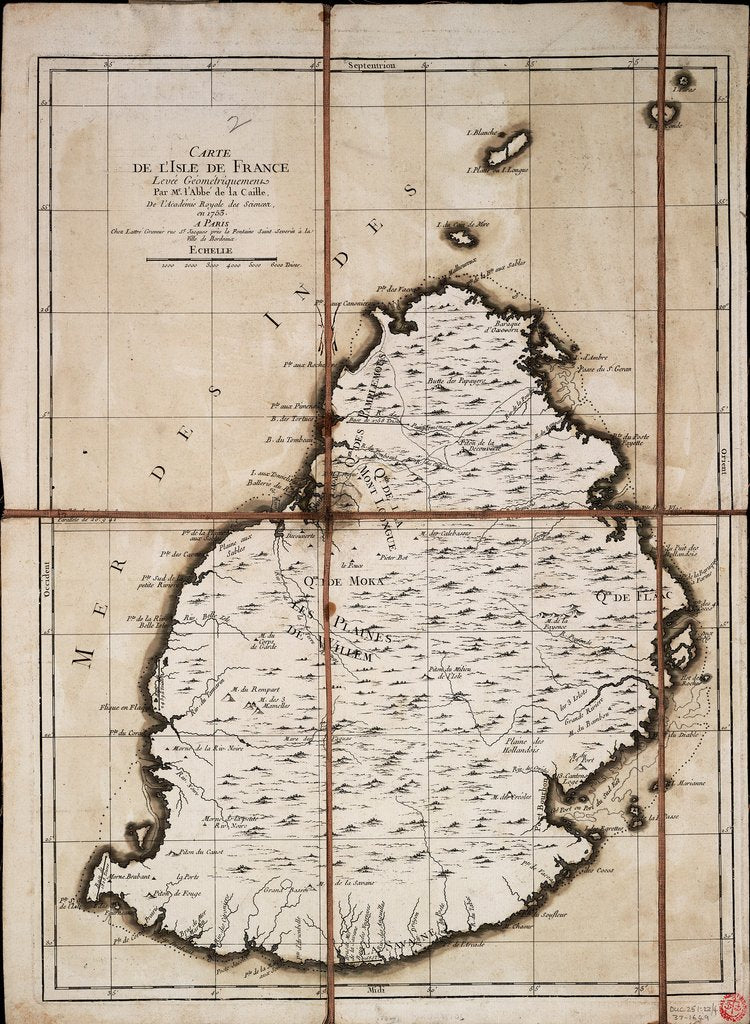 Detail of Carte de l'Isle de France levee geometriquement par Mr. l'Abbe de la Caille, de l'Academie Royale des Sciences, en 1753 by Ll'Abbe de la Caille