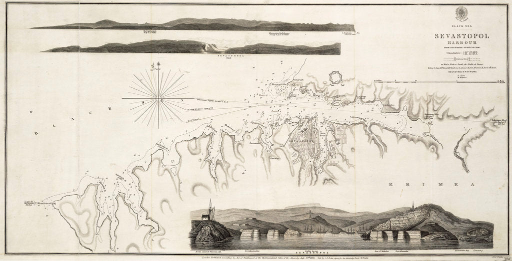 Detail of Black Sea Sevastopol Harbour from the Russian Survey of 1836 by unknown