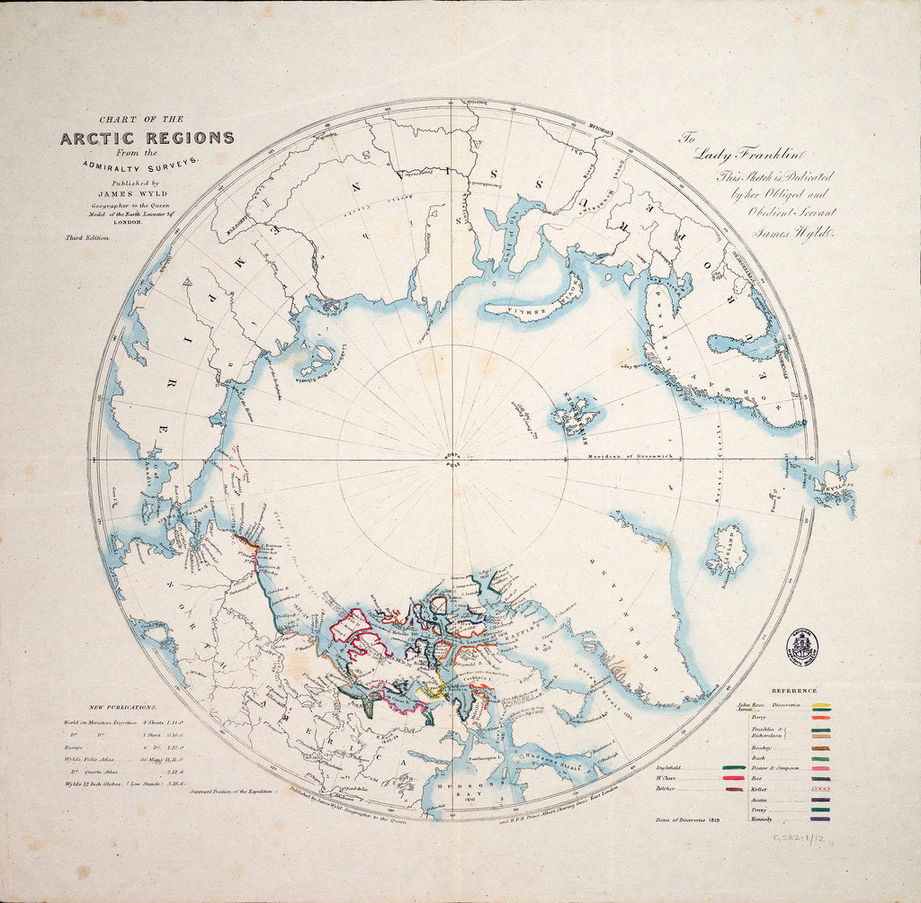 Detail of Chart of the Arctic regions from the Admiralty surveys, third edition by James Wyld