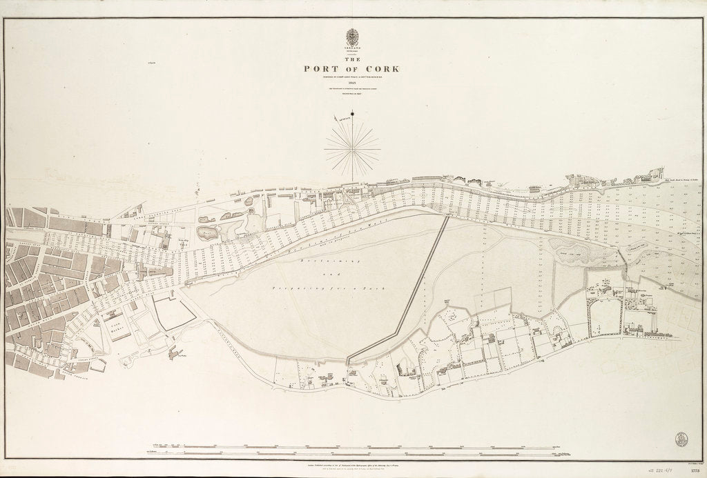 Detail of Ireland south coast, the port of Cork surveyed by Commander James Wolfe & Lieutenant W.H.Church R.N.,1843 by Commander James Wolfe