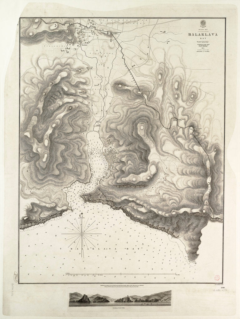 Detail of Balaklava Bay, Black Sea, surveyed by Commander Spratt of HMSV 'Spitfire', 1854 by Thomas Spratt