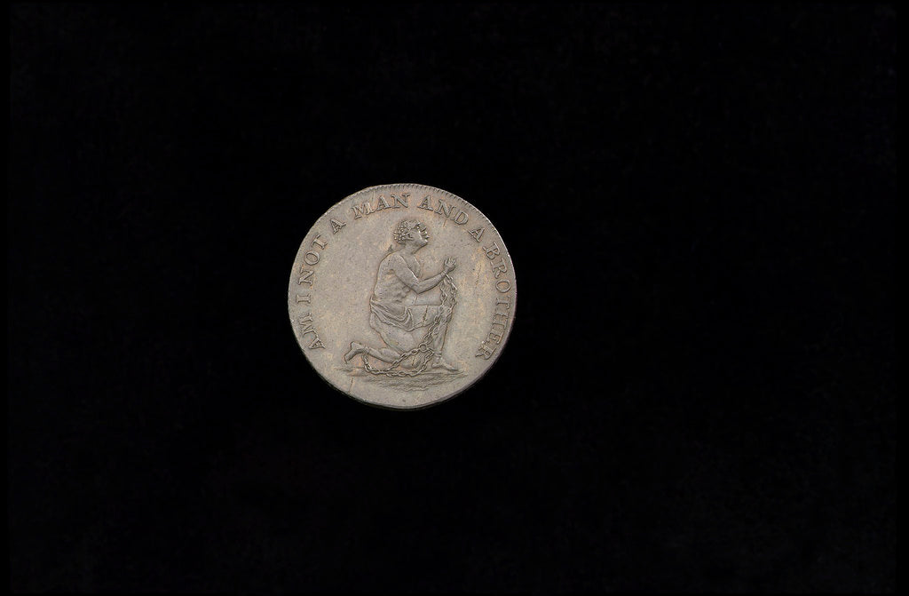 Detail of Anti-slavery halfpenny by unknown