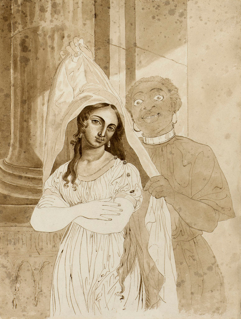 Detail of Eunuch presenting slave girl by unknown