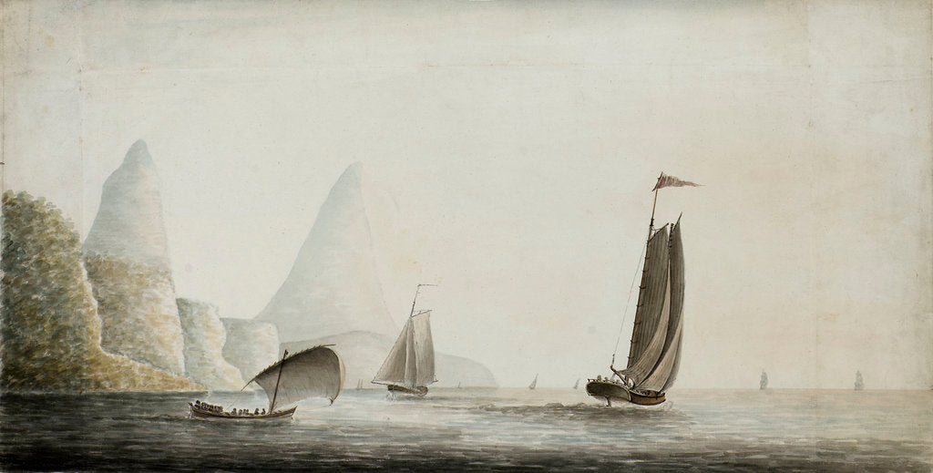 Detail of Shipping slaves off the Pitons, St. Lucia by Nicholas Pocock