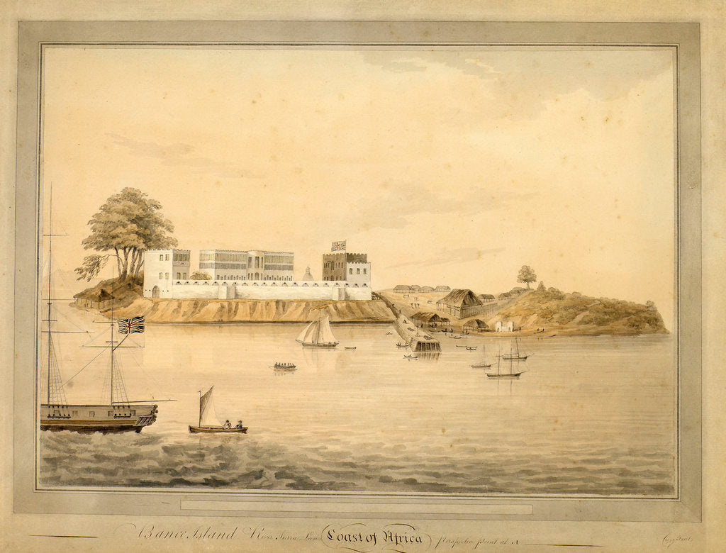 Detail of View of Bance Island, Sierra Leone, Africa by Joseph Corry