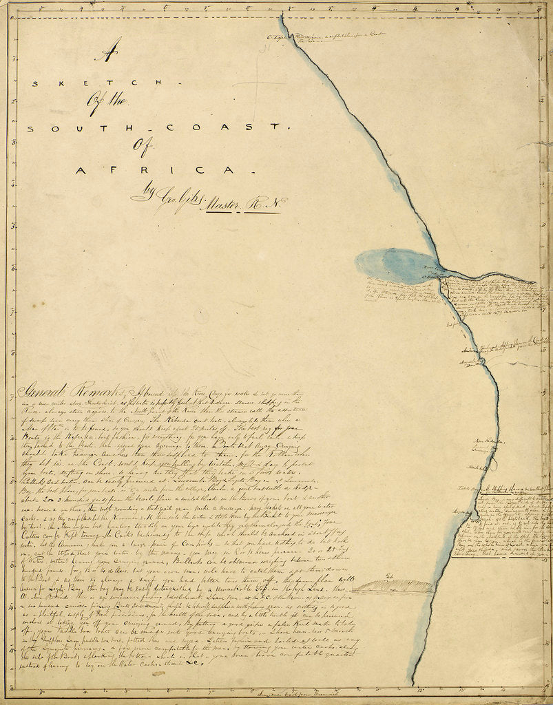 Detail of Sketch of the South-Coast of Africa by George Giles