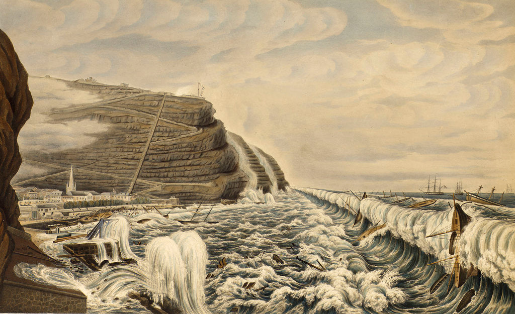 Detail of Shipwrecks at James Town and the Harbour, Saint Helena by T. Picken